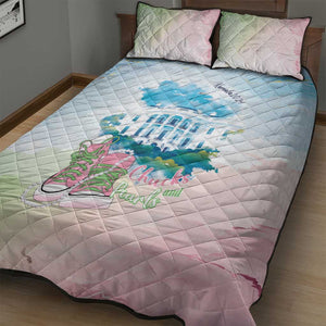 Chucks N Pearls 2024 Quilt Bed Set Pink Green Rocking The World