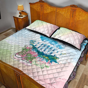 Chucks N Pearls 2024 Quilt Bed Set Pink Green Rocking The World