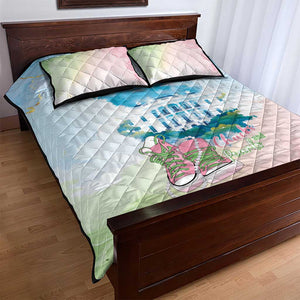 Chucks N Pearls 2024 Quilt Bed Set Pink Green Rocking The World