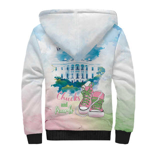 Chucks N Pearls 2024 Sherpa Hoodie Pink Green Rocking The World