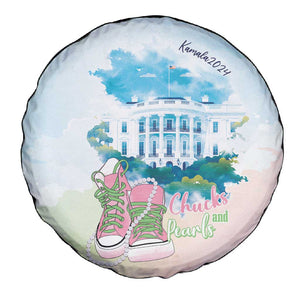 Chucks N Pearls 2024 Spare Tire Cover Pink Green Rocking The World