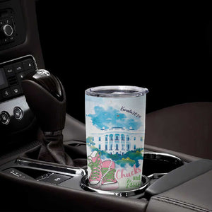 Chucks N Pearls 2024 Tumbler Cup Pink Green Rocking The World