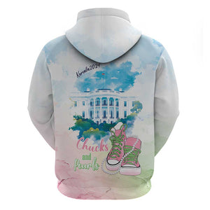 Chucks N Pearls 2024 Zip Hoodie Pink Green Rocking The World