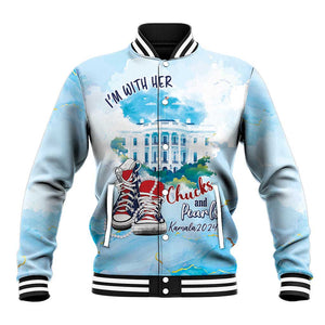 Chucks N Pearls 2024 Baseball Jacket I'm With Her LT7