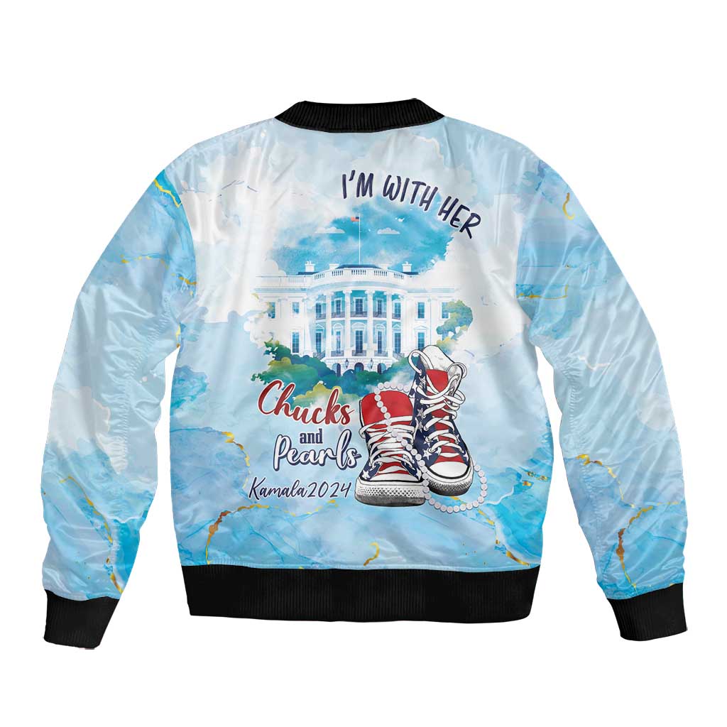 Chucks N Pearls 2024 Bomber Jacket I'm With Her