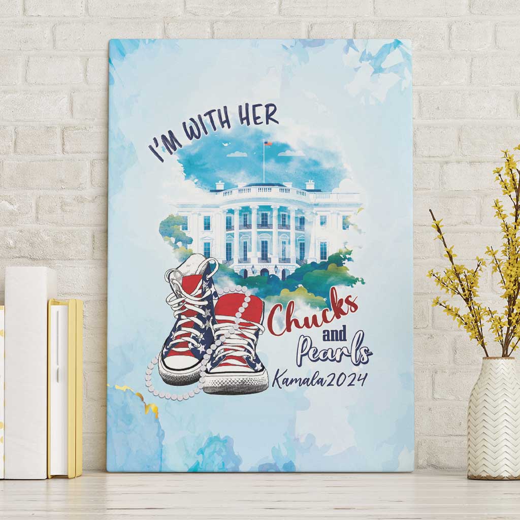 Chucks N Pearls 2024 Canvas Wall Art I'm With Her