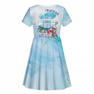 Chucks N Pearls 2024 Kid Short Sleeve Dress I'm With Her