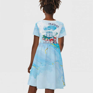 Chucks N Pearls 2024 Kid Short Sleeve Dress I'm With Her