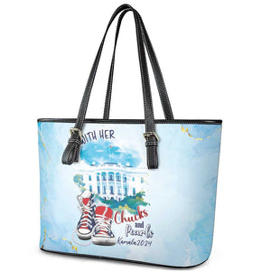 Chucks N Pearls 2024 Leather Tote Bag I'm With Her