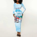 Chucks N Pearls 2024 Long Sleeve Bodycon Dress I'm With Her LT7