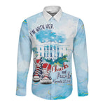 Chucks N Pearls 2024 Long Sleeve Button Shirt I'm With Her