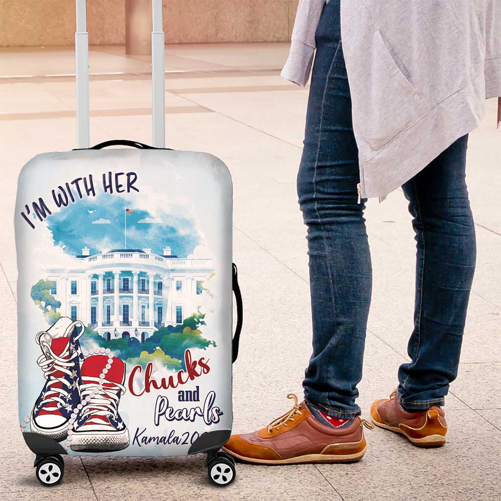 Chucks N Pearls 2024 Luggage Cover I'm With Her