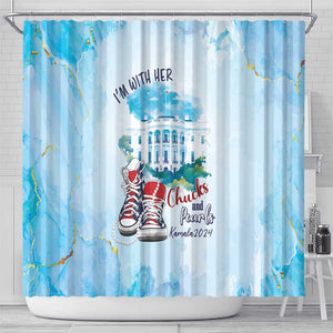 Chucks N Pearls 2024 Shower Curtain I'm With Her