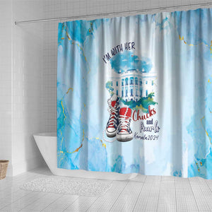 Chucks N Pearls 2024 Shower Curtain I'm With Her