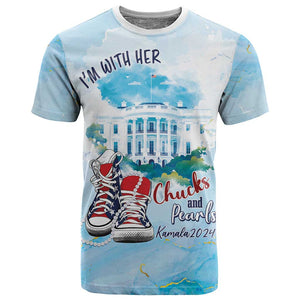 Chucks N Pearls 2024 T shirt I'm With Her