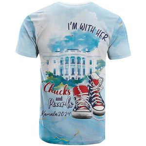 Chucks N Pearls 2024 T shirt I'm With Her