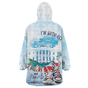 Chucks N Pearls 2024 Wearable Blanket Hoodie I'm With Her