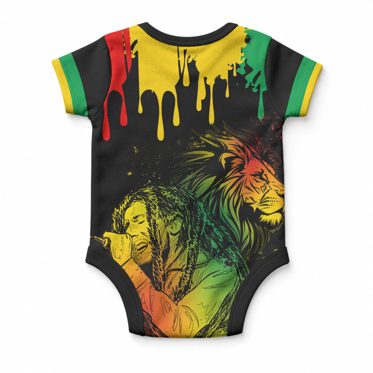 Jamaica Reggae Baby Onesie Bob Marley Sketch Style One Love