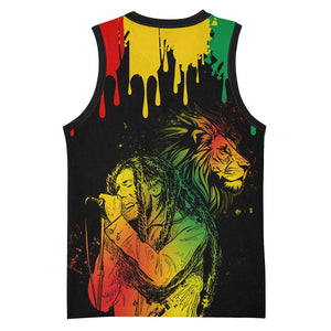 Jamaica Reggae King Basketball Jersey Sketch Style One Love LT7