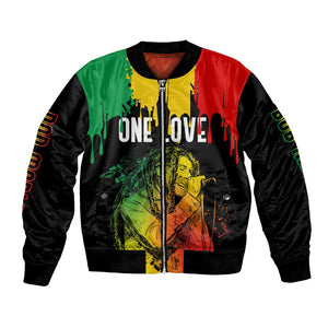 Jamaica Reggae King Bomber Jacket Sketch Style One Love