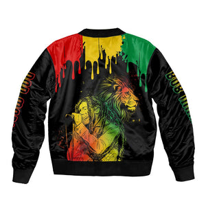 Jamaica Reggae King Bomber Jacket Sketch Style One Love