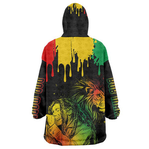 Jamaica Reggae King KId Wearable Blanket Hoodie Sketch Style One Love