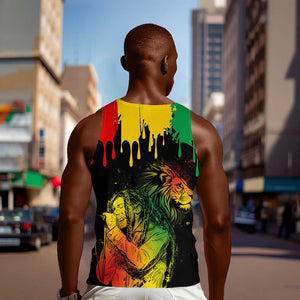 Jamaica Reggae King Men Tank Top Sketch Style One Love