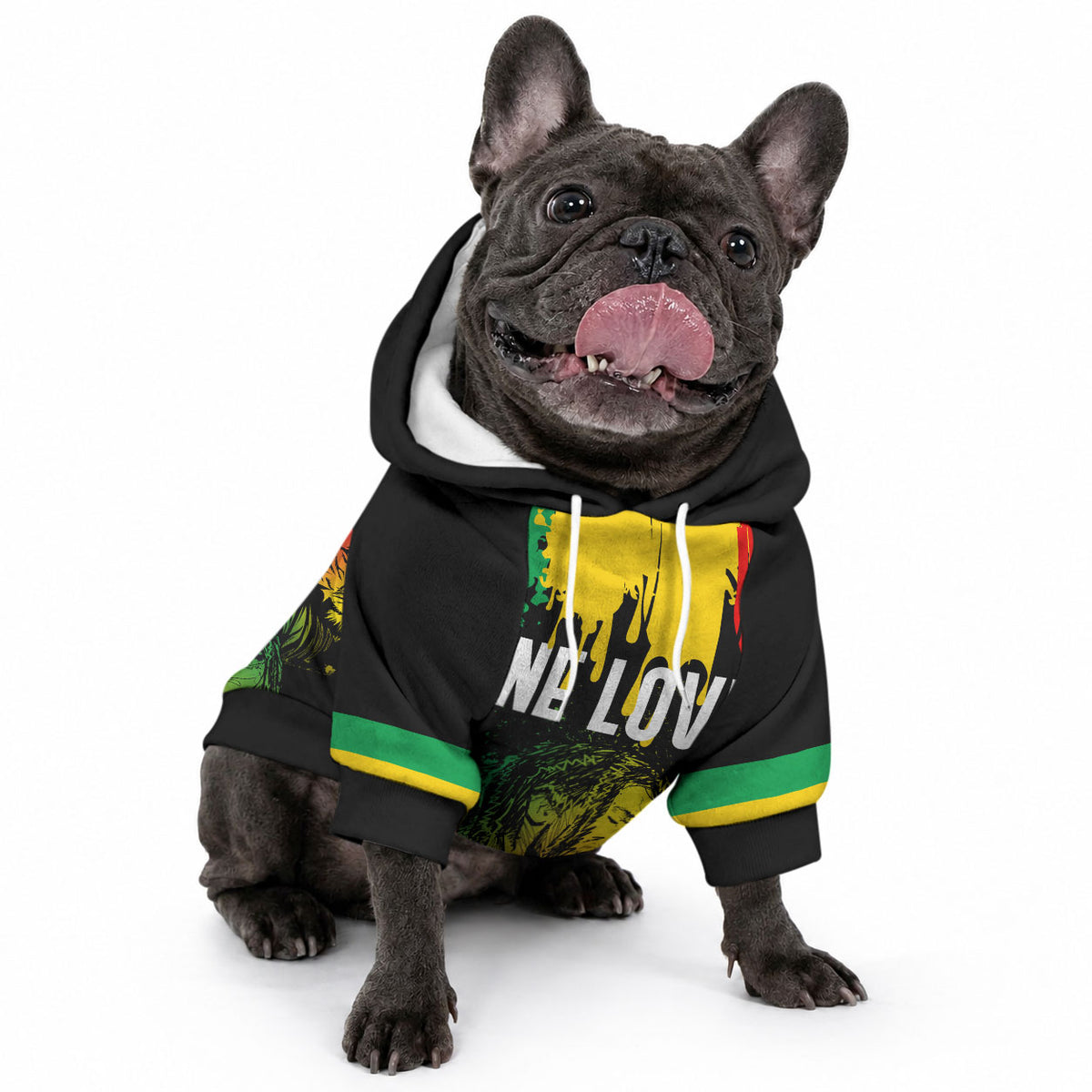 Jamaica Reggae Pet Hoodie Bob Marley Sketch Style One Love