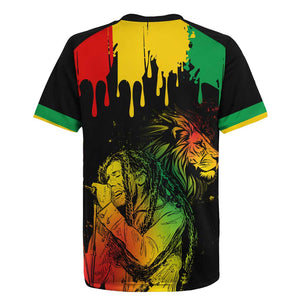 Jamaica Reggae King Rugby Jersey Sketch Style One Love