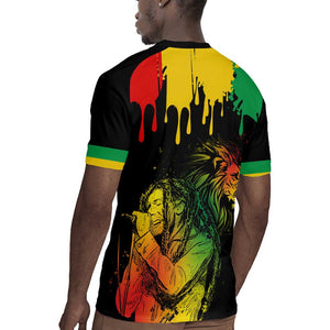 Jamaica Reggae King Rugby Jersey Sketch Style One Love