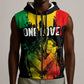 Jamaica Reggae King Sleeveless Zip Hoodie Sketch Style One Love - African Pride