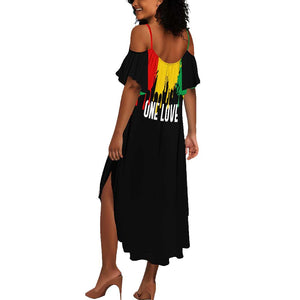 Jamaica Reggae King Summer Maxi Dress Sketch Style One Love