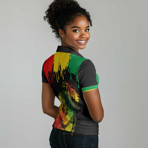 Jamaica Reggae King Women Polo Shirt Sketch Style One Love LT7