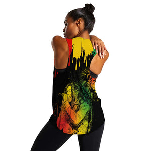 Jamaica Reggae King Women Racerback Tank Sketch Style One Love