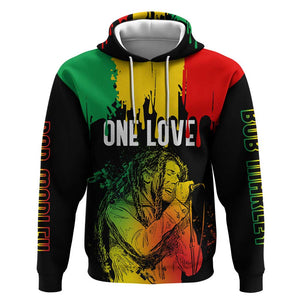 Jamaica Reggae King Zip Hoodie Sketch Style One Love