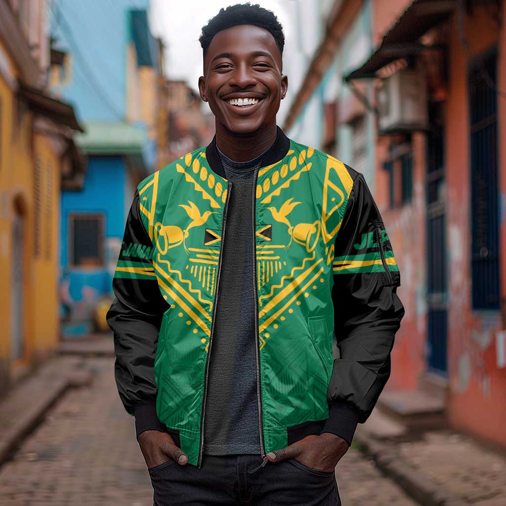 JLP Choose Jamaica Sleeve Zip Bomber Jacket - African Pride