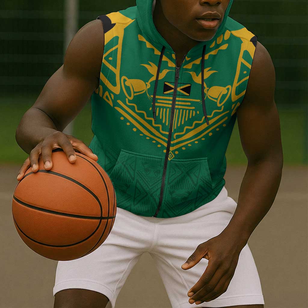 JLP Choose Jamaica Sleeveless Zip Hoodie - African Pride