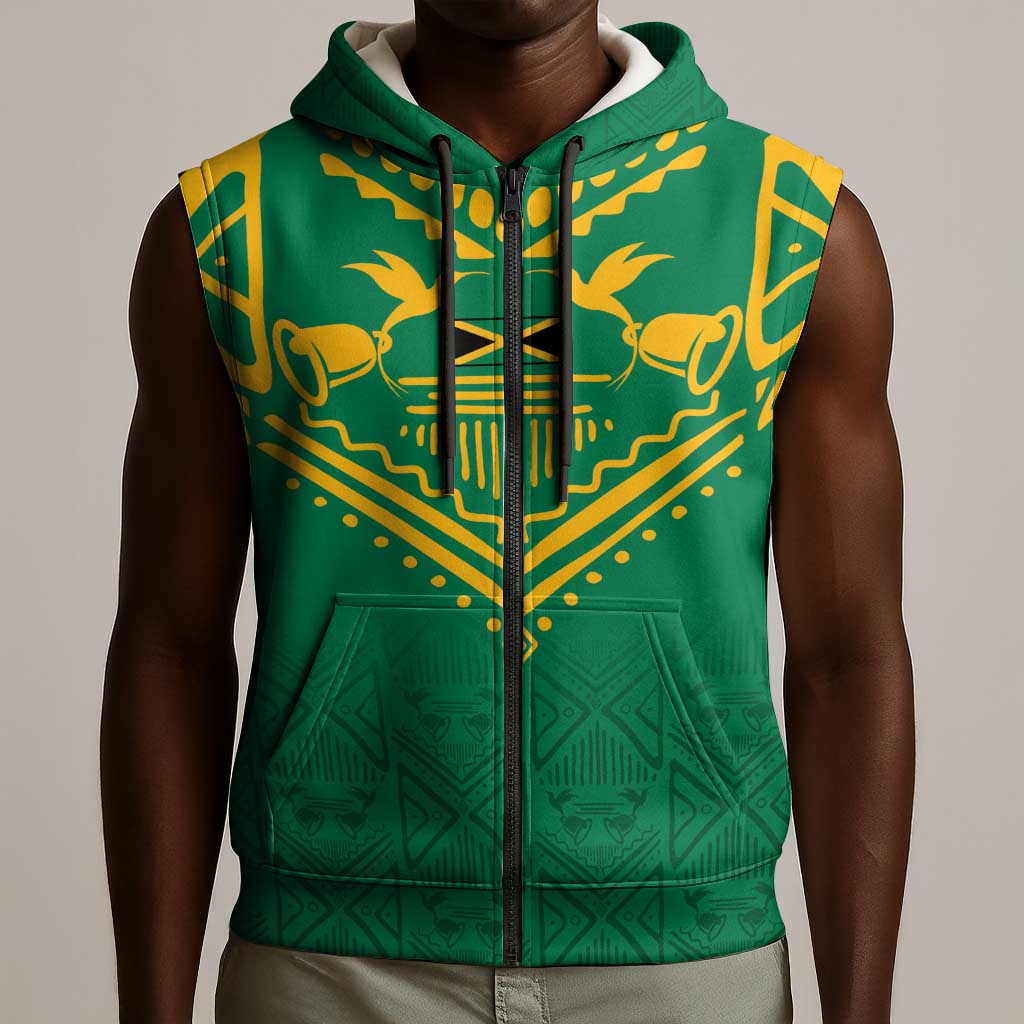 JLP Choose Jamaica Sleeveless Zip Hoodie - African Pride
