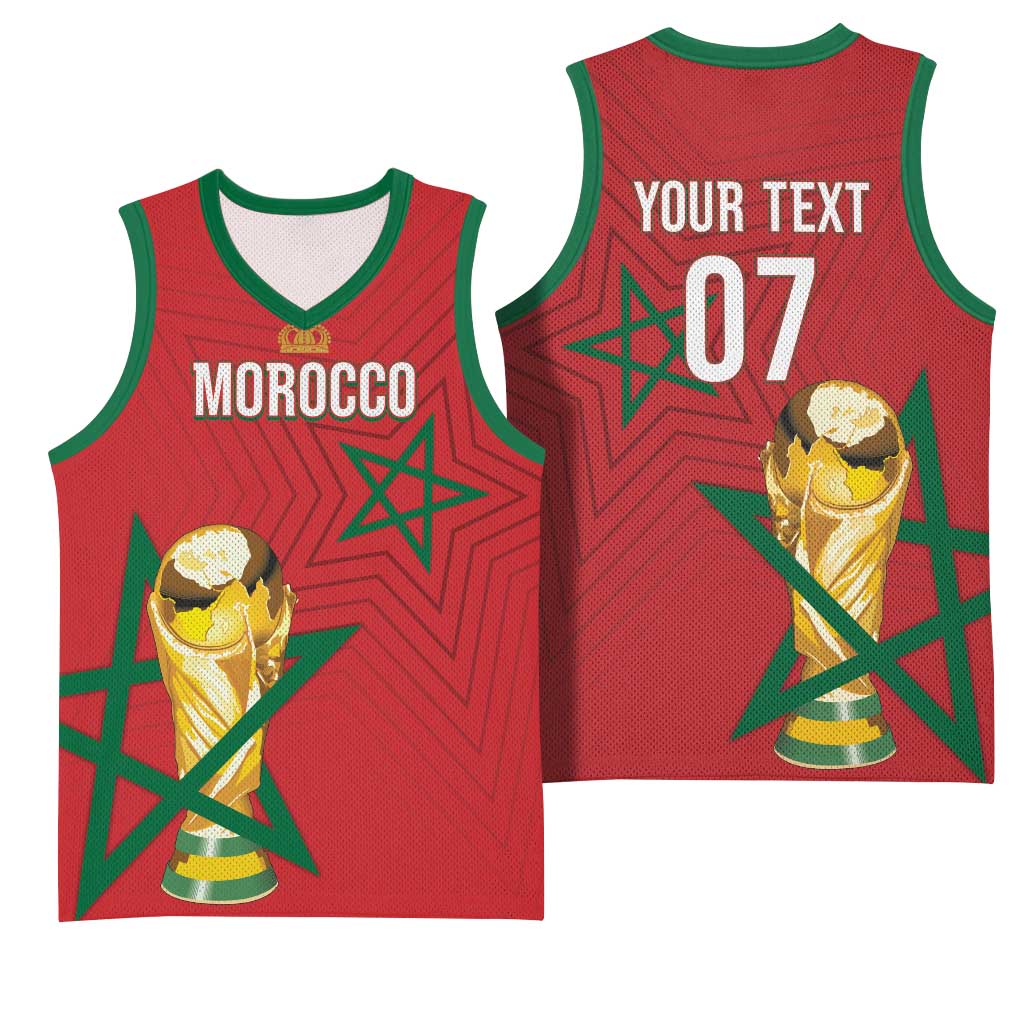 Morocco Football WC2026 Custom Basketball Jersey Atlas Lions - Conquer The World - African Pride