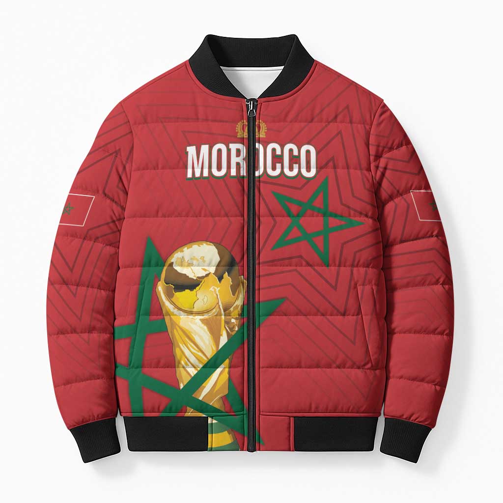 Morocco Football WC2026 Custom Bomber Puffer Jacket Atlas Lions - Conquer The World - African Pride