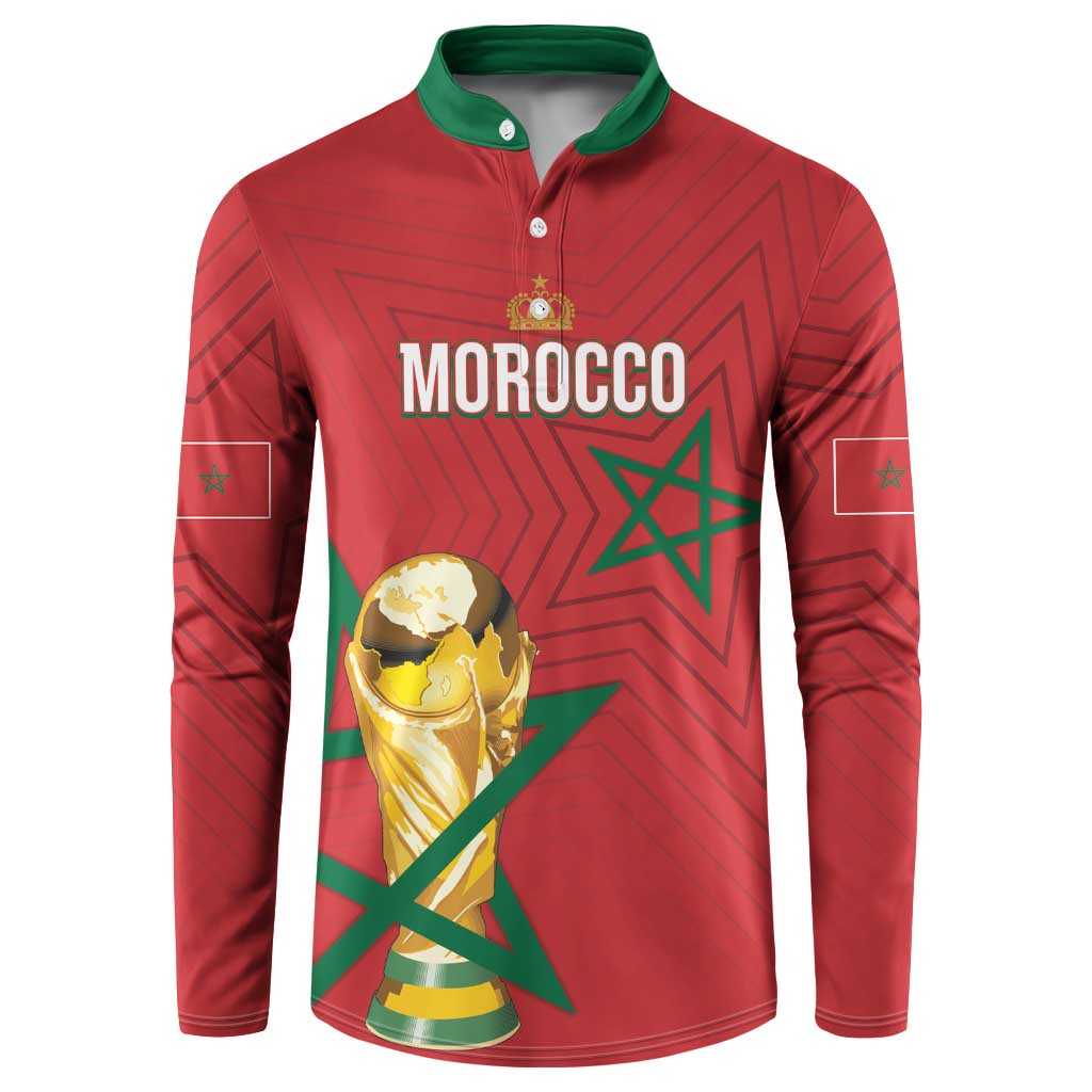 Morocco Football WC2026 Custom Button Sweatshirt Atlas Lions - Conquer The World