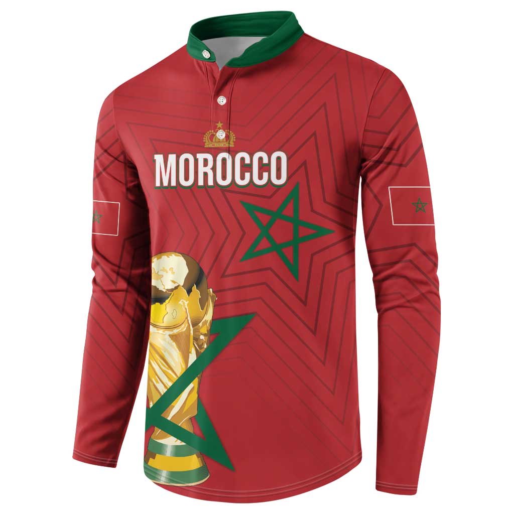 Morocco Football WC2026 Custom Button Sweatshirt Atlas Lions - Conquer The World