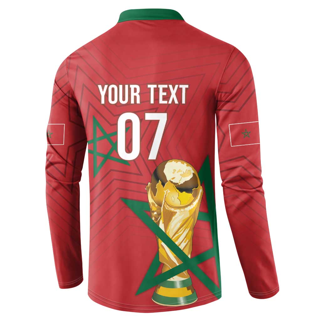 Morocco Football WC2026 Custom Button Sweatshirt Atlas Lions - Conquer The World