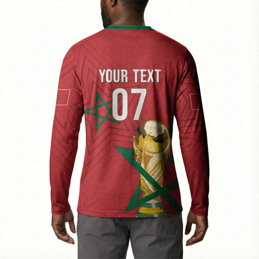 Morocco Football WC2026 Custom Button Sweatshirt Atlas Lions - Conquer The World