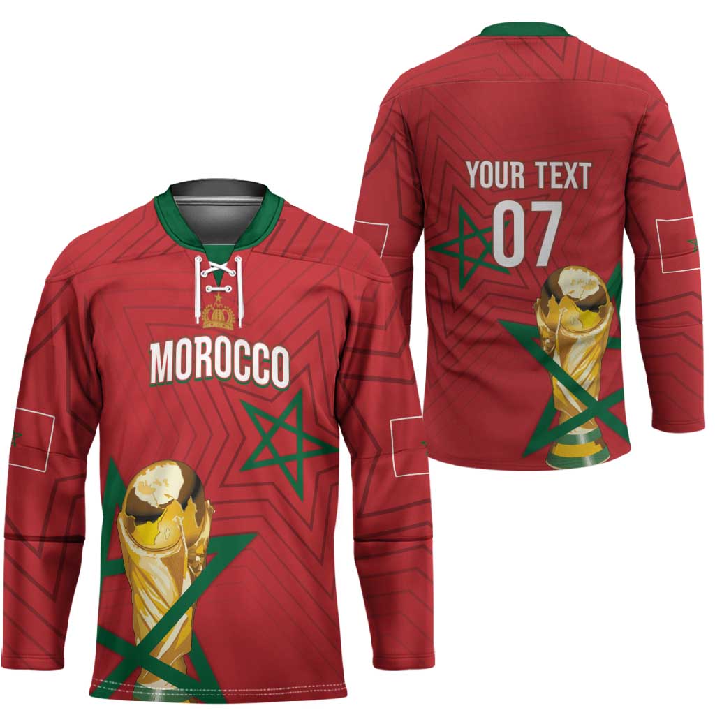 Morocco Football WC2026 Custom Hockey Jersey Atlas Lions - Conquer The World - African Pride