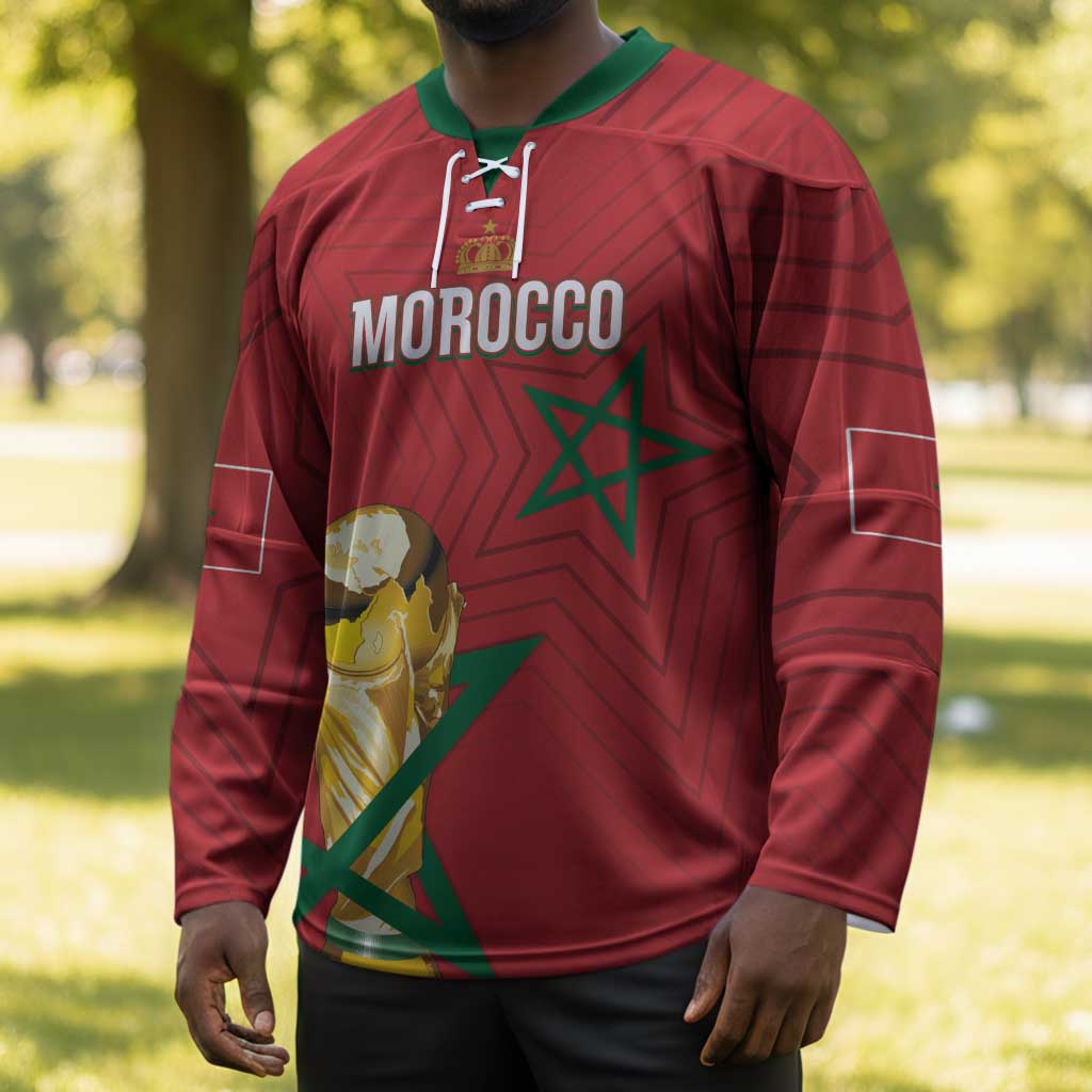 Morocco Football WC2026 Custom Hockey Jersey Atlas Lions - Conquer The World - African Pride