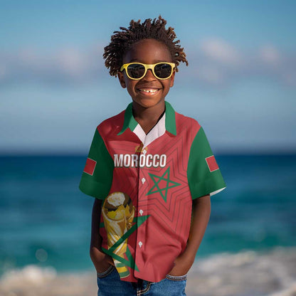 Morocco Football WC2026 Custom Kid Hawaiian Shirt Atlas Lions - Conquer The World LT7