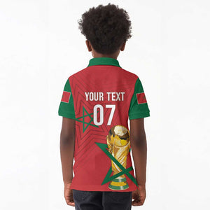 Morocco Football WC2026 Custom Kid Polo Shirt Atlas Lions - Conquer The World LT7