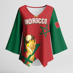Morocco Football WC2026 Custom Kimono Sleeve Blouse Atlas Lions - Conquer The World - African Pride