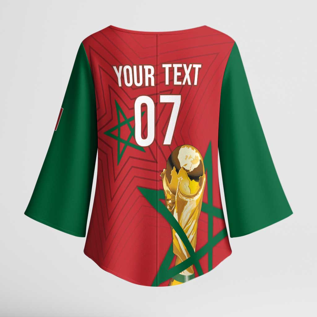 Morocco Football WC2026 Custom Kimono Sleeve Blouse Atlas Lions - Conquer The World - African Pride